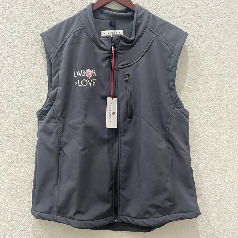 Boathouse Vest Soft Shell Fleece Lined Gray Full Zip Jacket Sz XL *NWT
